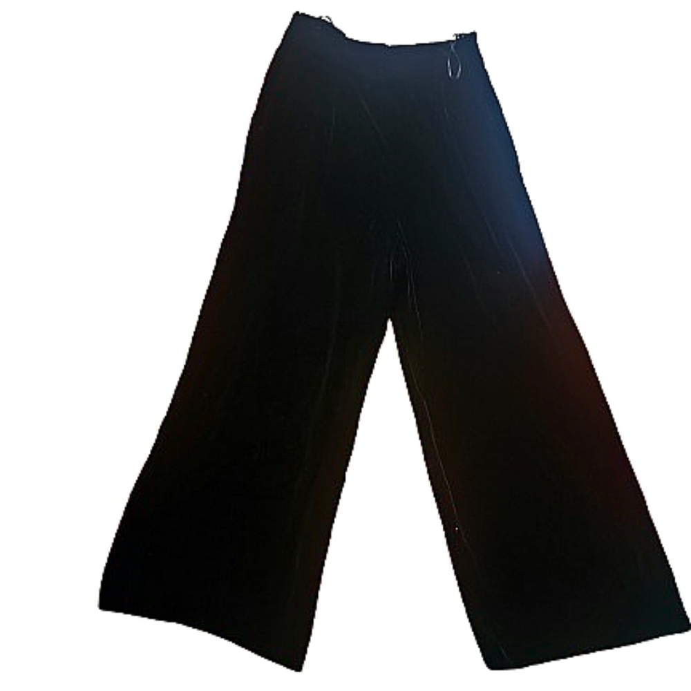Jones New York Black Velvet Wide Leg Trousers 14